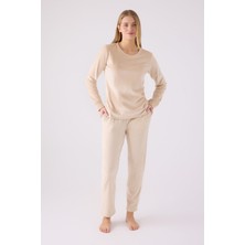 Pıerre Cardın Kadın Uzun Kol Pijama Takım PC8916 Bisküvi
