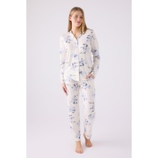 Pıerre Cardın Kadın Gömlek Pijama PC8883 Krem