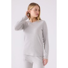 Pıerre Cardın Kadın Uzun Kol Pijama Takım PC8908 Gri