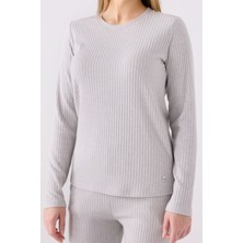 Pıerre Cardın Kadın Uzun Kol Pijama Takım PC8908 Gri