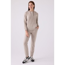 Pıerre Cardın Kadın Uzun Kol Pijama Takım PC8924 Kum