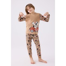 Rolypoly Erkek Çocuk Kahverengi Pijama Takımı