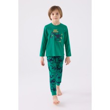 Rolypoly Erkek Çocuk Yeşil Pijama Takımı
