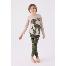 Rolypoly Erkek Çocuk Haki Pijama Takımı