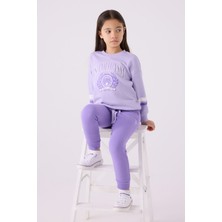 U.S. Polo Assn. Kız Çocuk Eşofman Takımı US1991 Lila Pamuklu 7-8 Yaş Sezonluk Rahat Tasarım