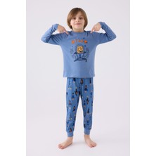Rolypoly Erkek Çocuk Mavi Uzun Kol Pijama Takım