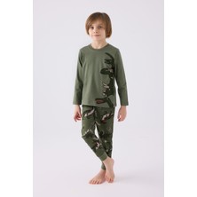 Rolypoly Erkek Çocuk Haki Pijama Takımı