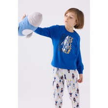 RolyPoly Erkek Çocuk Mavi Uzun Kol Pijama Takım