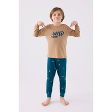 Rolypoly Erkek Çocuk Kahverengi Pijama Takımı