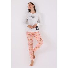 RolyPoly Kadın Krem Uzun Kol Pijama Takım