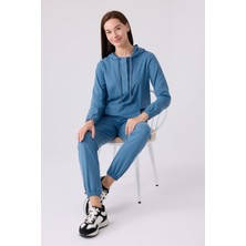 Pıerre Cardın Kadın Uzun Kol Pijama Takım PC8924 Indigo