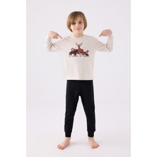 Rolypoly Erkek Çocuk Krem Pijama Takımı