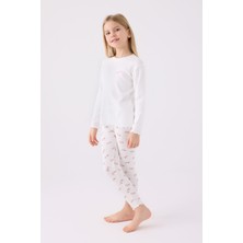 Rolypoly Kız Çocuk Beyaz Pijama Takımı