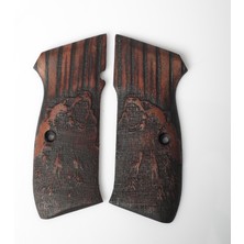 Cz 75B 85B Ceviz Ağacı Ayı Desenli Tabanca Kabzesi T51