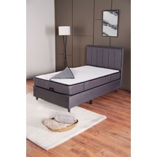 Kilim Mobilya Royal Plus Sandıklı Baza Başlık Paket Yaylı Pedli Yatak Seti Antrasit