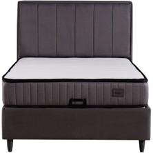 Kilim Mobilya Royal Plus Sandıklı Baza Başlık Paket Yaylı Pedli Yatak Seti Antrasit
