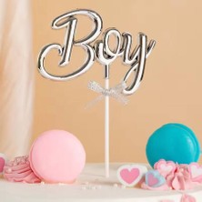 Kidspartim Pasta Üstü Çubuklu Boy Krom Gümüş 17 Cm