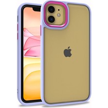 Tasopay Apple iPhone 11 Uyumlu Kılıf Darbe Korumalı Buton ve Kamera Lens Kontrast Renk Dizayn Elektroplatin Kaplama Sert Pc Malzeme Kılıf Cover