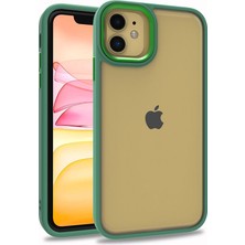 Tasopay Apple iPhone 11 Uyumlu Kılıf Darbe Korumalı Buton ve Kamera Lens Kontrast Renk Dizayn Elektroplatin Kaplama Sert Pc Malzeme Kılıf Cover