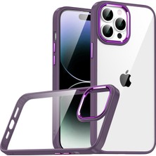 Tasopay Apple iPhone 14 Pro Max Uyumlu Kılıf Darbe Korumalı Buton ve Kamera Lens Kontrast Renk Dizayn Elektroplatin Kaplama Sert Pc Malzeme Kılıf Cover