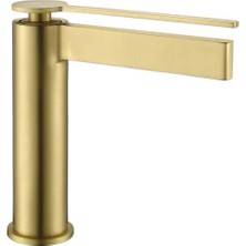 Fontana FJ-6012 Mat Fırçalanmış Altın Lavabo Bataryası