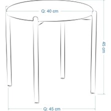 Vilinze Nil Siyah Metal Ayak Deri Istiflenebilir Mutfak-Balkon Taburesi (2 Adet)
