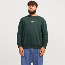 Jack & Jones Büyük Beden Logo Baskili Bisiklet Yaka Sweatshirt - Vesterbro