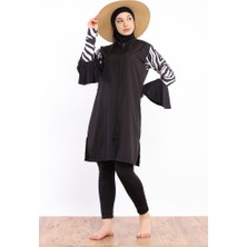 Zey&Ka Butik Kolu Desenli Tesettür Mayo