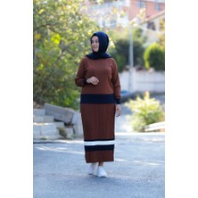 Zey&Ka Butik Büyük Beden Merserize Soğuk Rayon Iplik Perfect Piliseli Etek Bluz Ikili Takım