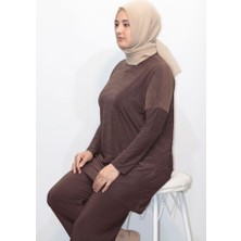 Zey&Ka Butik Jakarlı Venezia Asimetrik Tunik Pantolon Ikili Takım