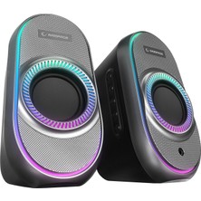 Rampage Rms-X3 2.0 6W Bluetooth Özellikli Siyah Multimedia Rgb Işıklı Gaming USB Speaker