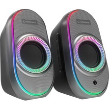 Rampage Rms-X3 2.0 6W Bluetooth Özellikli Siyah Multimedia Rgb Işıklı Gaming USB Speaker