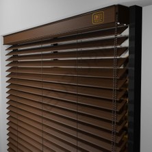 Jaluzi By Euro216  Ahşap Jaluzi Perde 50 mm GERÇEK AHŞAP Redüktörlü / Zincirli  CEVİZ Renk