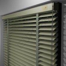 Jaluzi By Euro216  Ahşap Jaluzi Perde 50 mm GERÇEK AHŞAP Redüktörlü / Zincirli Kurdeleli BEJ Renk