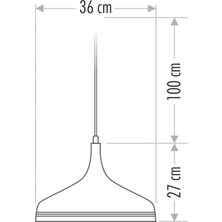Cata Dekoratif Sarkıt Armatür (Siyah+Sarı DUY+36CM) CT-8103