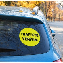 Sb Store Trafikte Yeniyim Sticker Etiket 15CM - Sarı Renk - (araç camı içerisinde yapıştırılır)