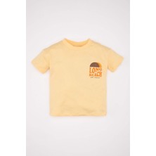 DeFacto Bisiklet Yaka Sırt Baskılı Kısa Kollu Tişört Erkek Bebek D3849A524SM