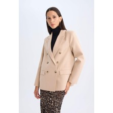 DeFacto Oversize Geniş Kalıp Ceket Yaka Düğmeli Basic Düz Blazer Ceket D4562AX24AU