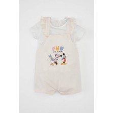DeFacto Kız Bebek 2'li Takım Disney Mickey & Minnie Kısa Kollu Tişört Kolsuz Tulum D0796A524HS