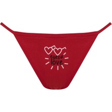 DeFacto Fall in Love Slogan Kalp Desenli String Külot Z5949AZ23SP