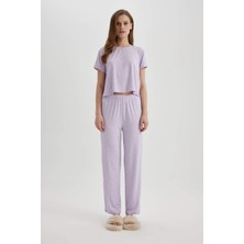 DeFacto Fall in Love Regular Fit Kısa Kollu Softshell Pijama Takımı B6184AX24SP
