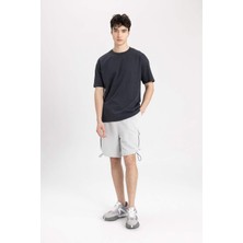 DeFacto Oversize Geniş Kalıp Düz Paça Kargo Şort B8793AX24SM