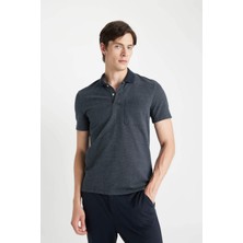DeFacto Slim Fit Dar Kesim Polo Yaka Basic Düz Kısa Kollu Tişört D0031AX24SM