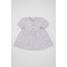 DeFacto Kız Bebek Kısa Kollu Elbise Çiçekli Desen C4491A524SM Özel Olaylar İçin Şık Stil