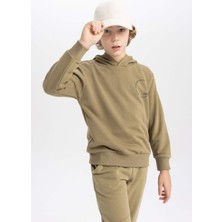 DeFacto Erkek Çocuk Baskılı Kapüşonlu Sweatshirt B8995A823CW