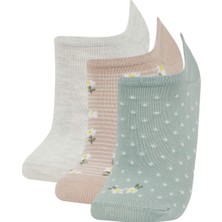 DeFacto Kadın 3'lü Pamuklu Sneaker Çorap B6024AXNS