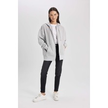 DeFacto Oversize Fit Kapüşonlu Fermuarlı Sweatshirt V7995AZ24SP