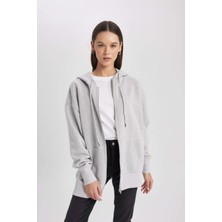 DeFacto Oversize Fit Kapüşonlu Fermuarlı Sweatshirt V7995AZ24SP