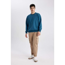 DeFacto Oversize Fit Bisiklet Yaka Basic Sweatshirt T5139AZ24SP