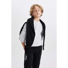 DeFacto Erkek Çocuklar İçin Gri-GR157 Bisiklet Yaka Uzun Kollu Basic Düz Sweatshirt